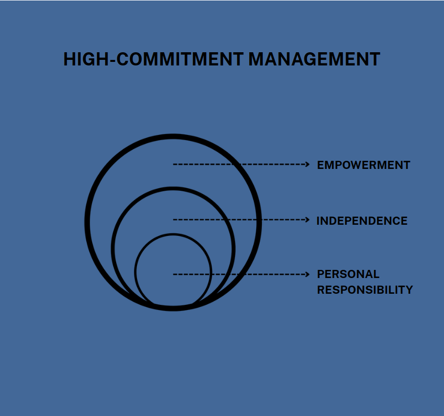 High commitment management framework of circles. Empowerment, independence, Personal responsibility. 